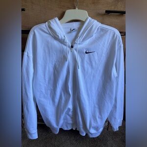 White zip up hoodie, new without tags